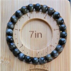 Handmade in USA Eagle Eye Bracelet 7" 24 Genuine 8mm Round Stones – High Quality